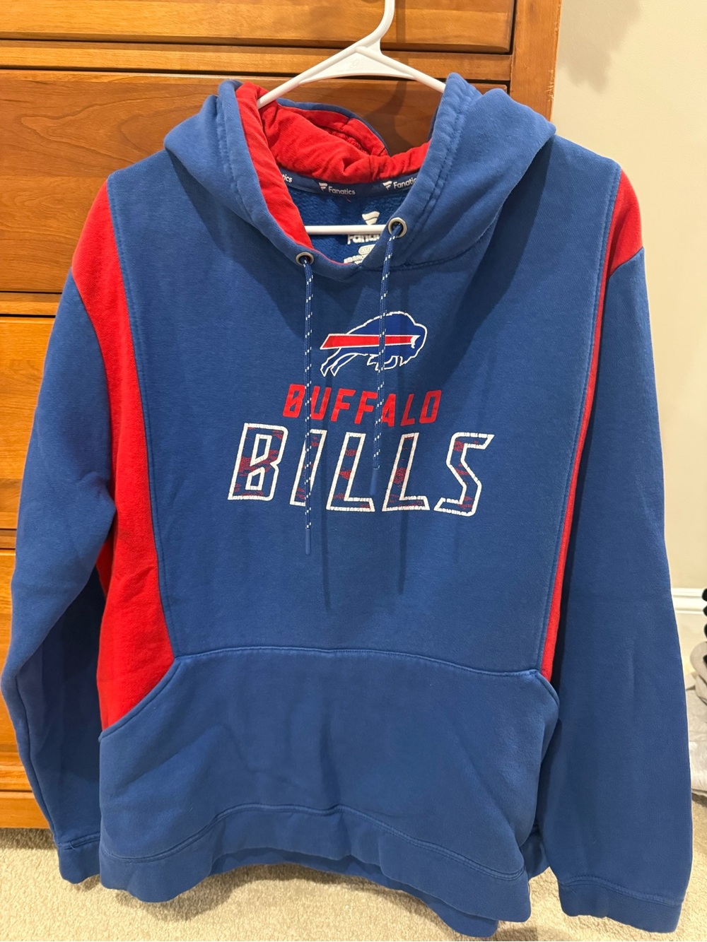 Fanatics Blue and Red Buffalo Bills Crewneck Hoodie